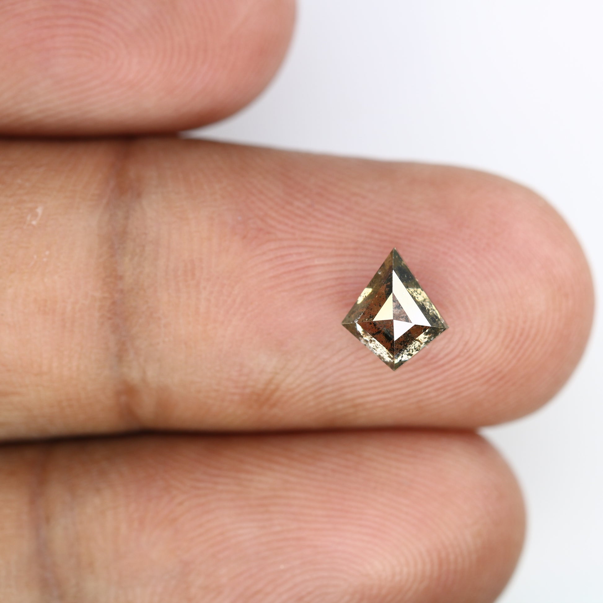 0.96 CT Salt And Pepper Kite Shaped Loose Diamond Ring - JayKrishna Diamond