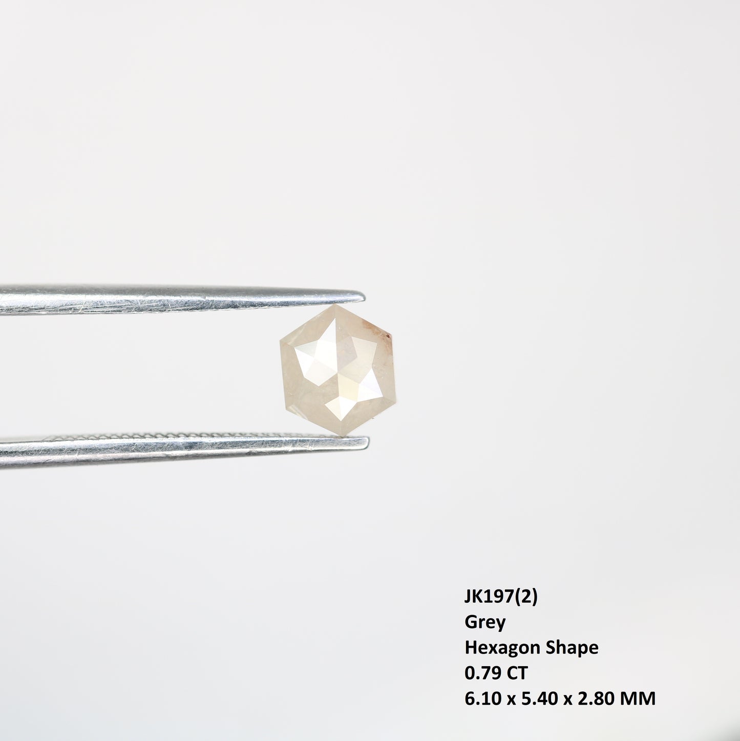 0.79 Carat Natural Loose Grey Hexagon Shaped Diamond For Engagement Ring - JayKrishna Diamond