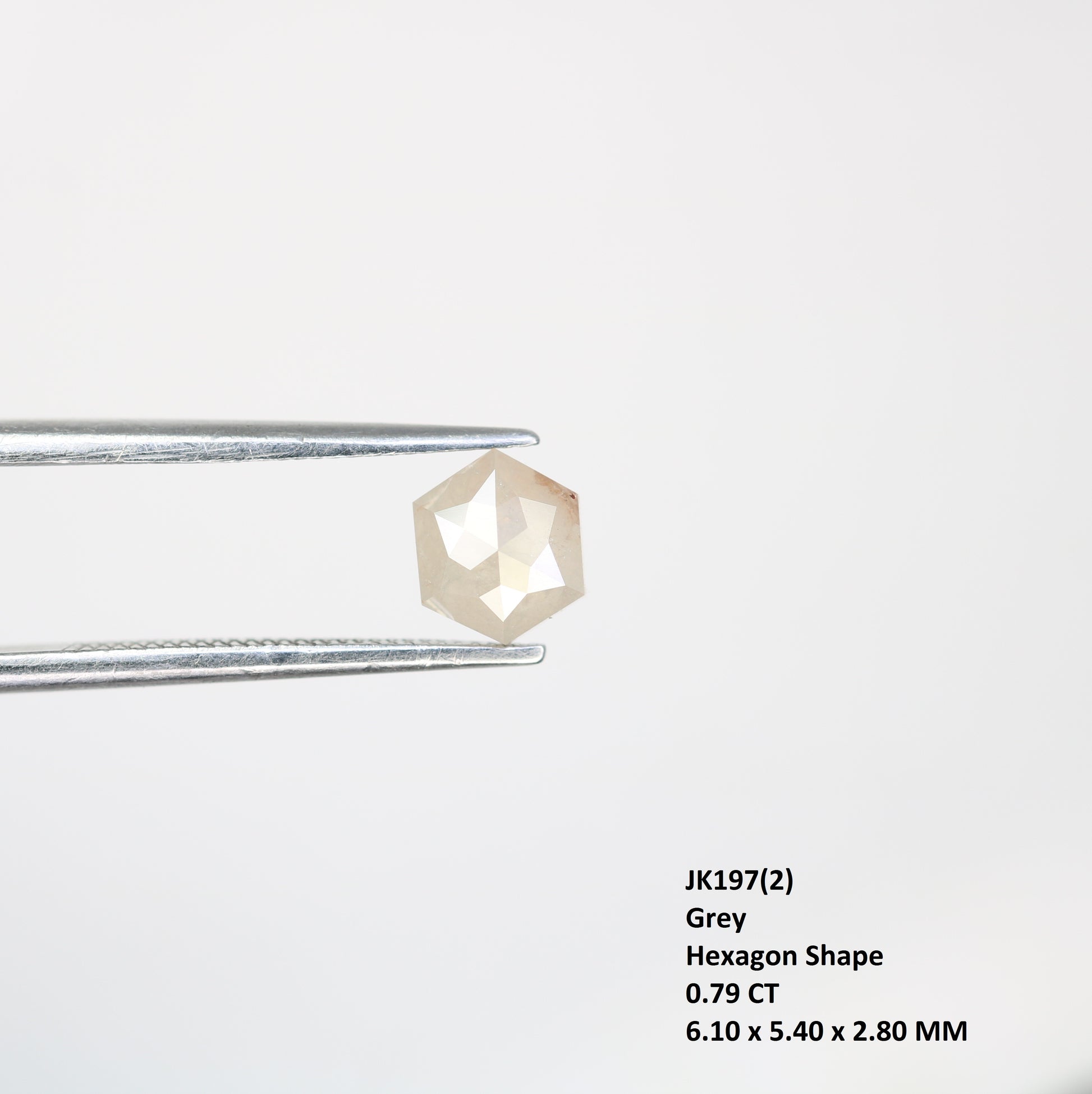 0.79 Carat Natural Loose Grey Hexagon Shaped Diamond For Engagement Ring - JayKrishna Diamond