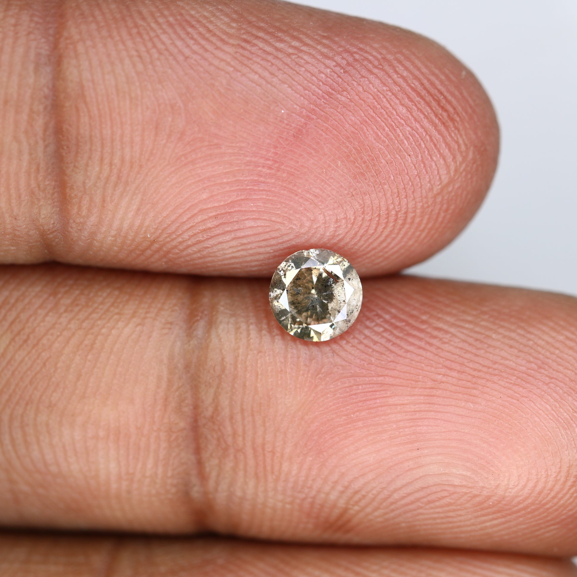0.69 CT Round Brilliant Cut Salt And Pepper Diamond For Wedding Ring - JayKrishna Diamond