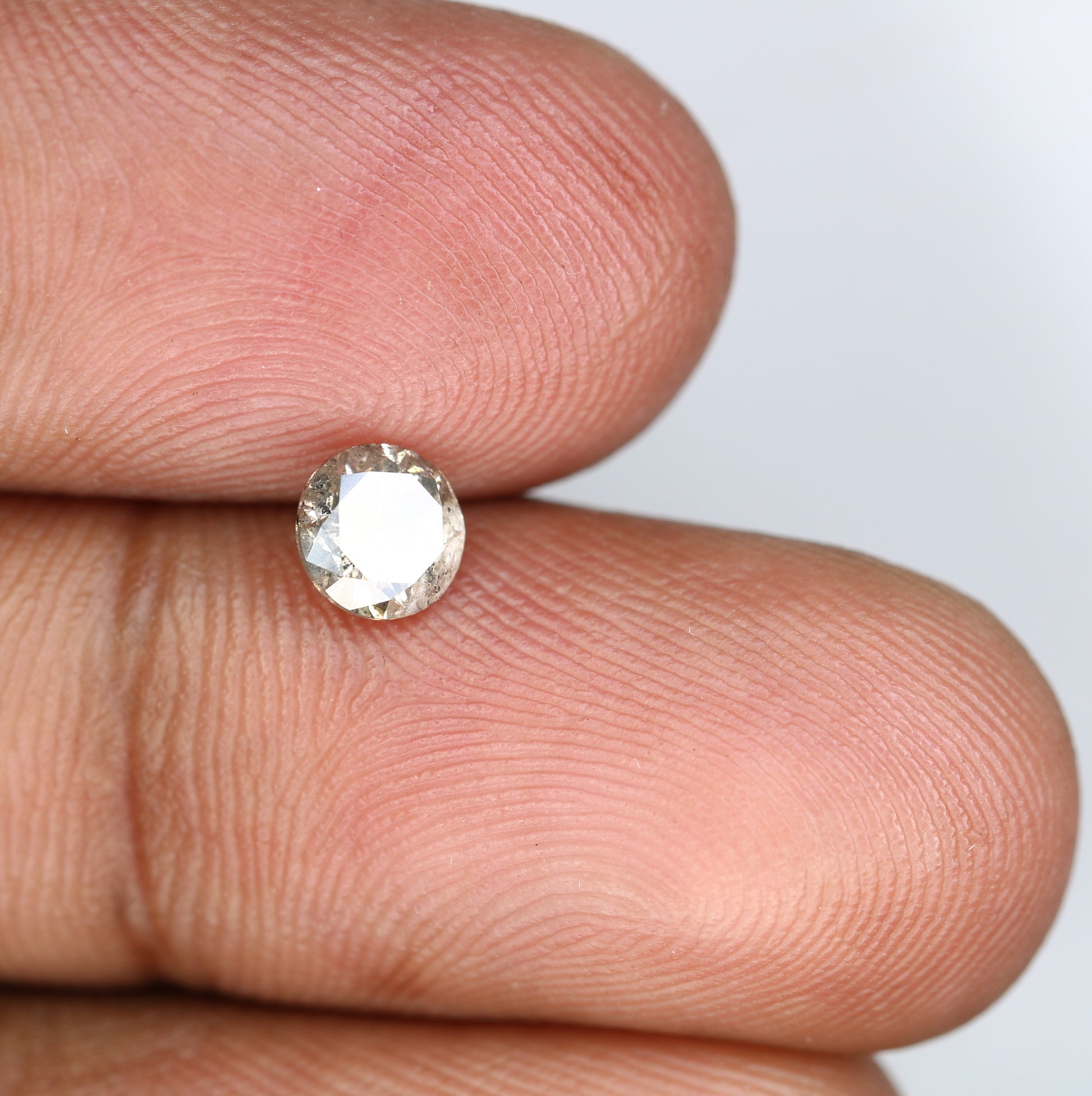 0.69 CT Round Brilliant Cut Salt And Pepper Diamond For Wedding Ring - JayKrishna Diamond
