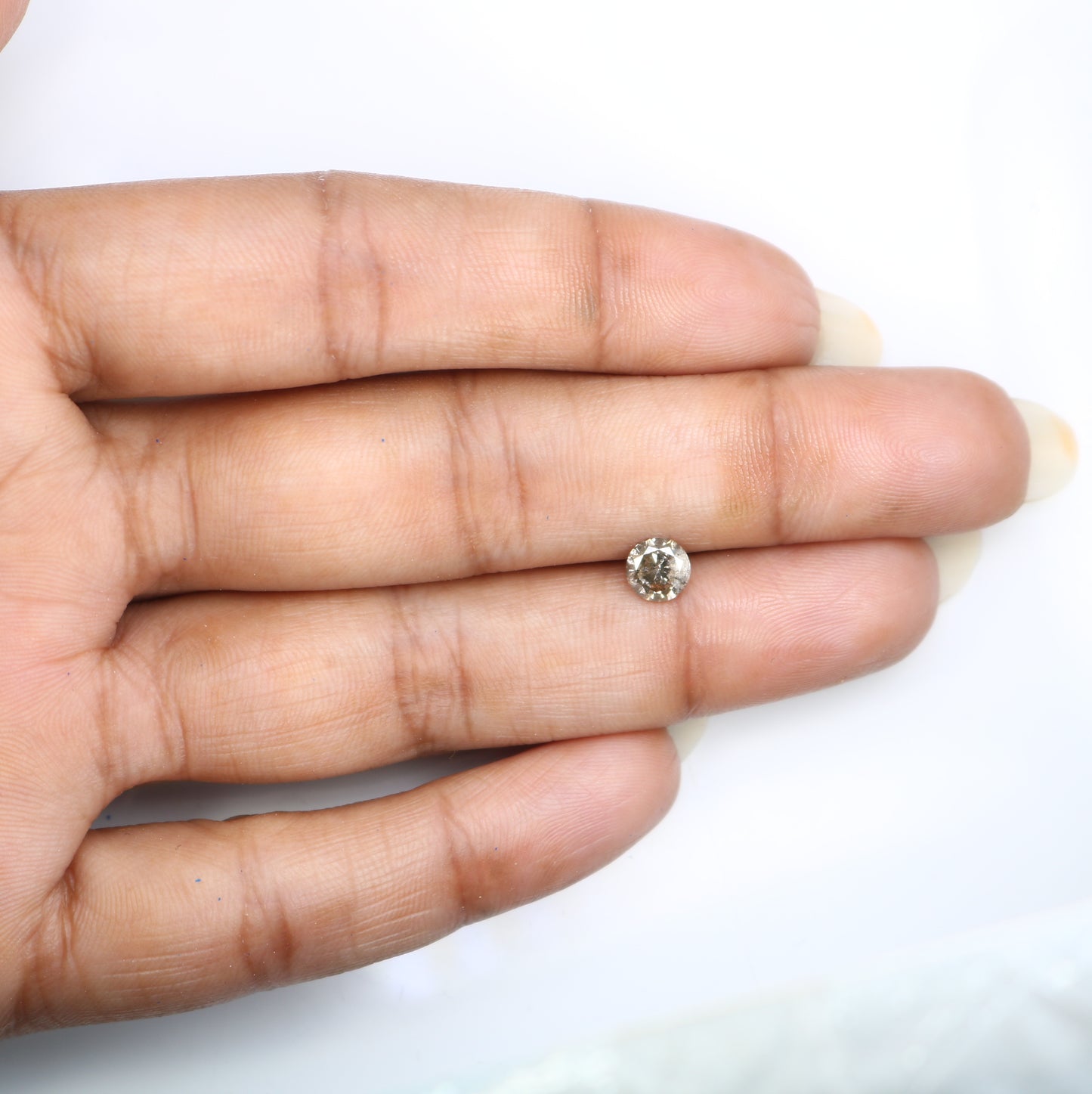 0.69 CT Round Brilliant Cut Salt And Pepper Diamond For Wedding Ring - JayKrishna Diamond