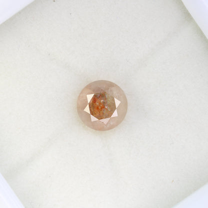 2.67 CT Round Brilliant Cut Peach Natural Diamond For Engagement Ring - JayKrishna Diamond