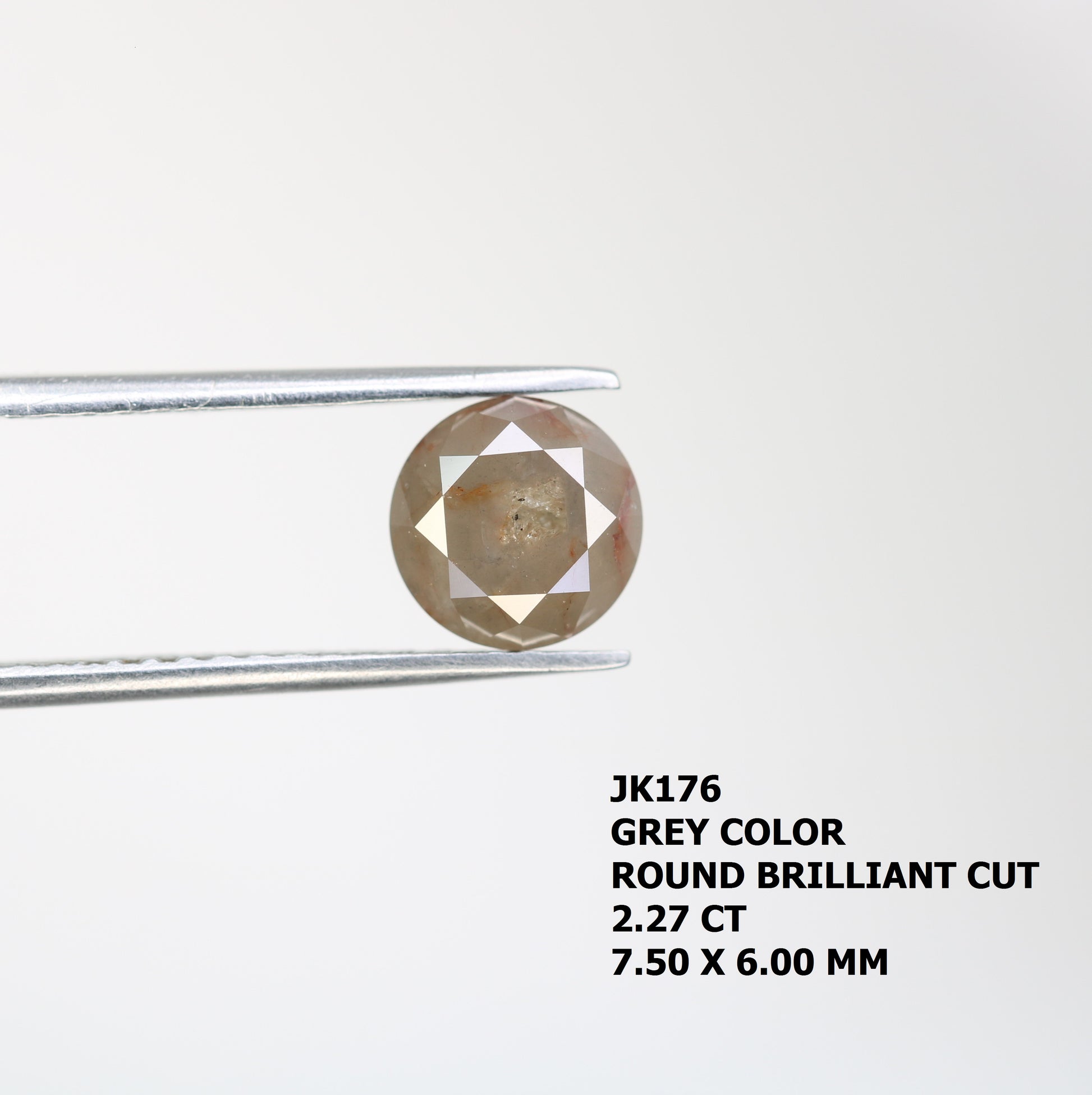 2.27 CT Grey Round Brilliant Cut Diamond For Engagement Ring - JayKrishna Diamond