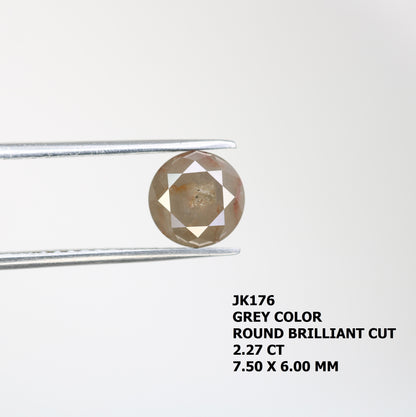2.27 CT Grey Round Brilliant Cut Diamond For Engagement Ring - JayKrishna Diamond