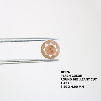 1.43 CT Loose Round Brilliant Cut Peach Diamond For Engagement Ring - JayKrishna Diamond