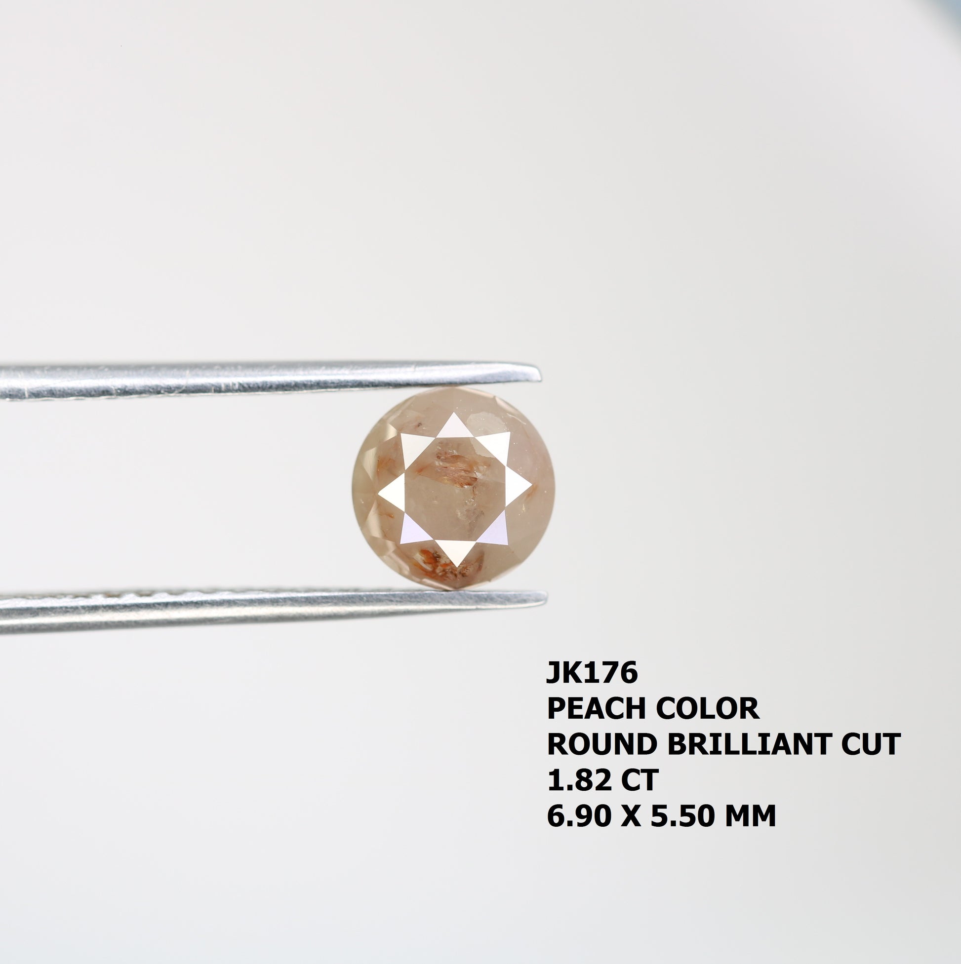 1.82 CT Natural Round Brilliant Cut Peach Loose Diamond For Engagement Ring - JayKrishna Diamond