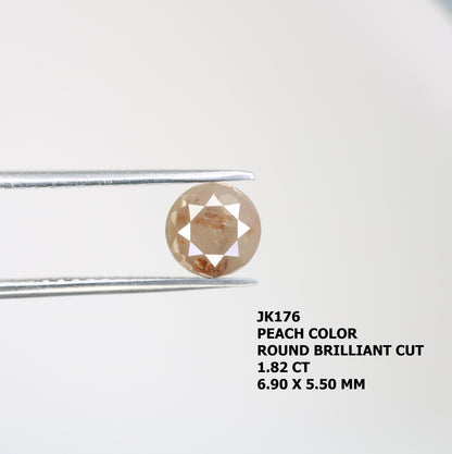 1.82 CT Natural Round Brilliant Cut Peach Loose Diamond For Engagement Ring - JayKrishna Diamond