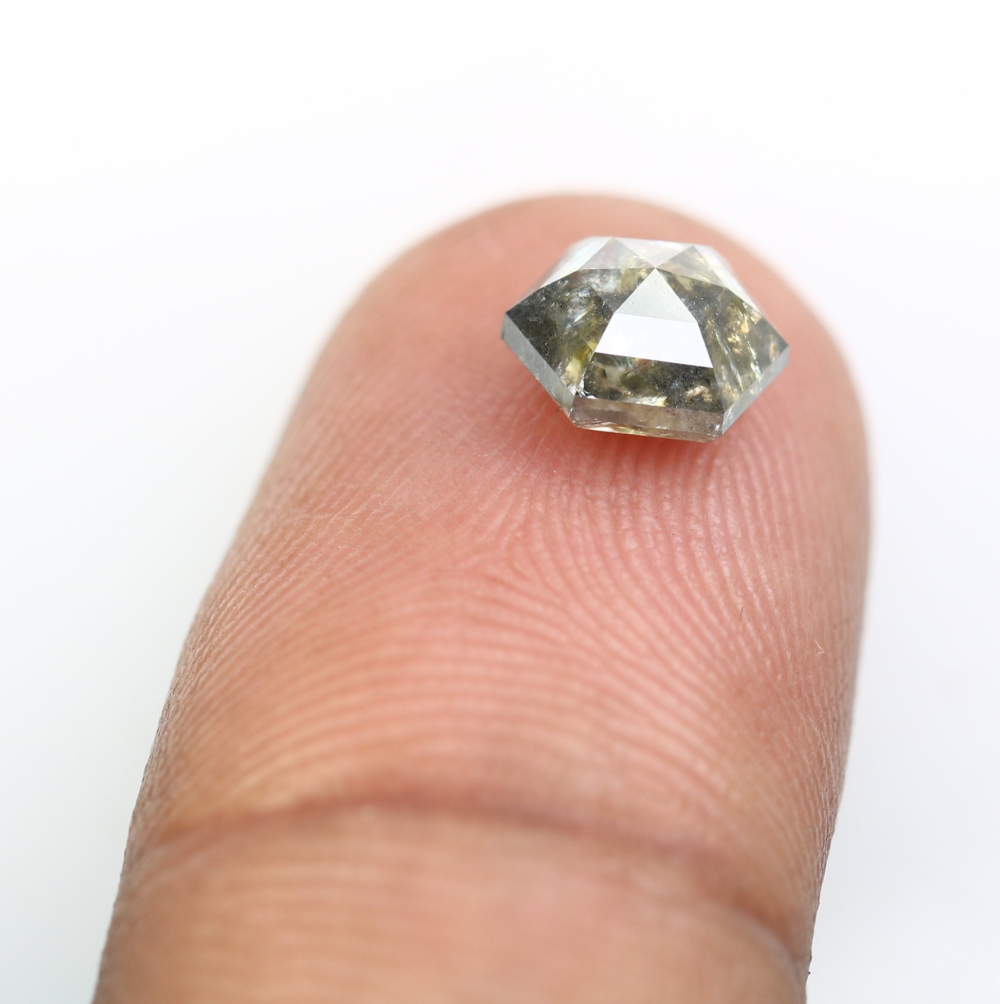 1.78 Carat Hexagon Shape Salt And Pepper Diamond For Wedding Ring - JayKrishna Diamond