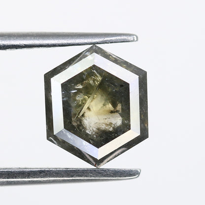 1.78 Carat Hexagon Shape Salt And Pepper Diamond For Wedding Ring - JayKrishna Diamond