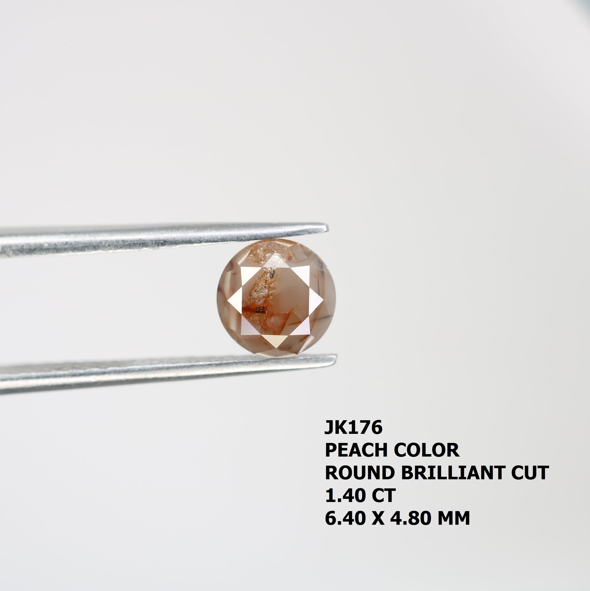 1.40 CT Peach Round Brilliant Cut Natural Diamond For Engagement Ring - JayKrishna Diamond