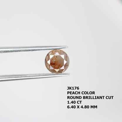 1.40 CT Peach Round Brilliant Cut Natural Diamond For Engagement Ring - JayKrishna Diamond