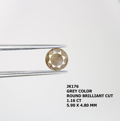 1.16 CT Round Brilliant Cut Grey Loose Diamond For Engagement Ring - JayKrishna Diamond