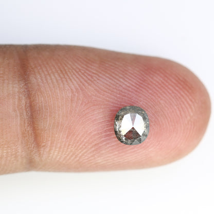 0.74 Carat 5.5 MM Oval Shape Salt And Pepper Loose Natural Diamond For Engagement Ring - JayKrishna Diamond