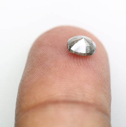 0.74 Carat 5.5 MM Oval Shape Salt And Pepper Loose Natural Diamond For Engagement Ring - JayKrishna Diamond