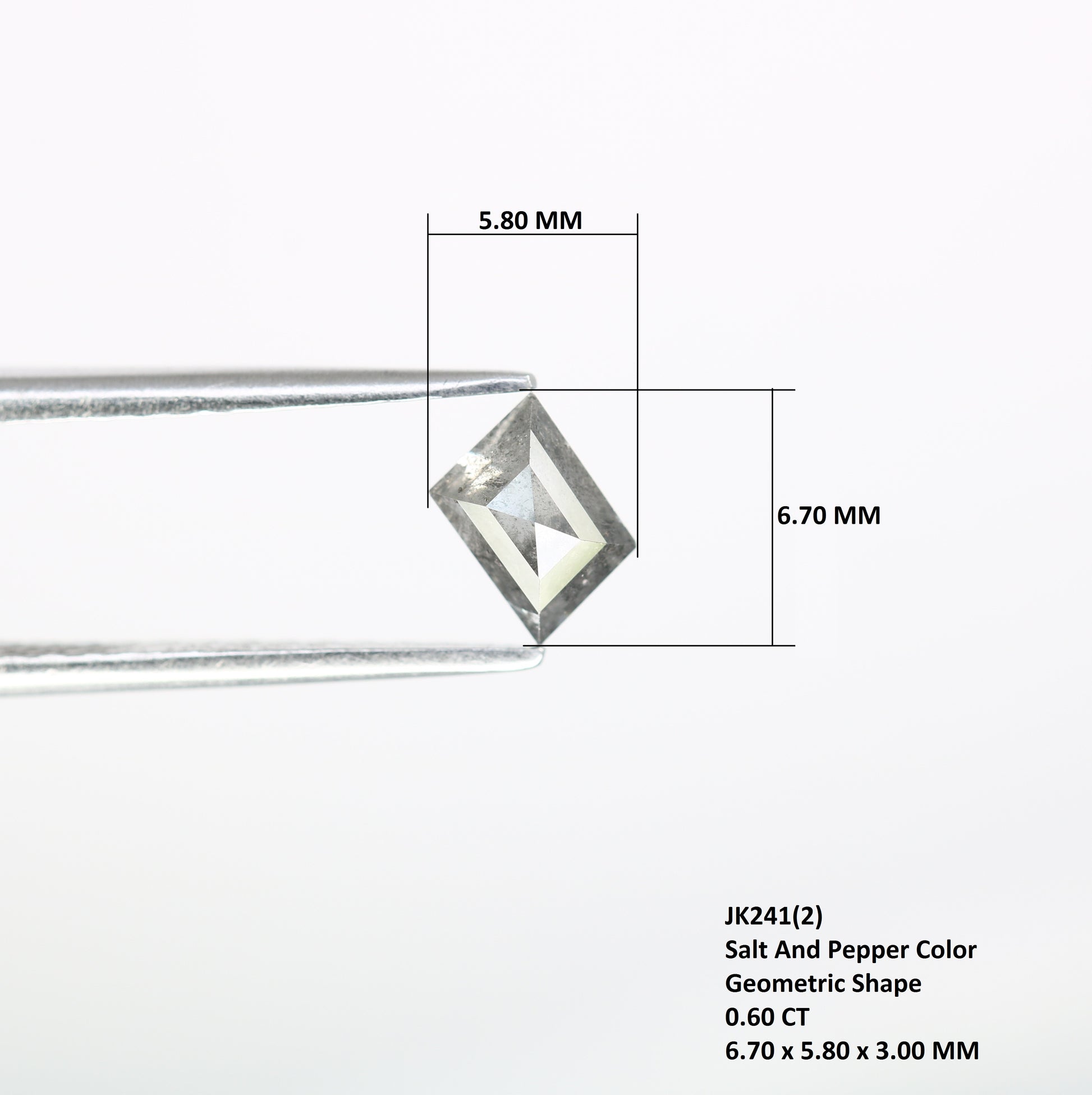 0.60 Carat Geometric Salt and Pepper Diamond – Distinctive Loose Gem for Unique Galaxy Ring Designs - JayKrishna Diamond