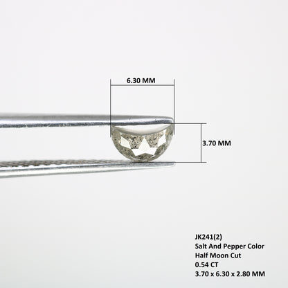 0.54 Carat Half Moon Shape Salt And Pepper Loose Diamond For Galaxy Ring - JayKrishna Diamond