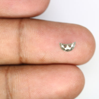 0.54 Carat Half Moon Shape Salt And Pepper Loose Diamond For Galaxy Ring - JayKrishna Diamond