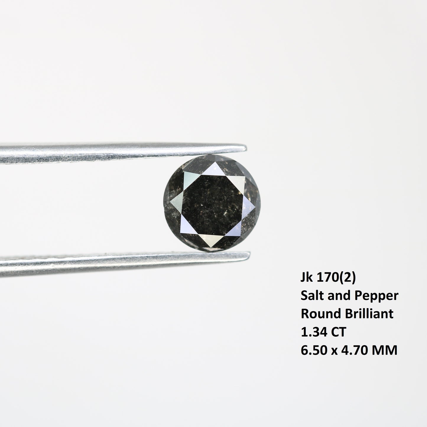 1.34 CT Salt And Pepper Loose Round Brilliant Cut Diamond For Galaxy Ring - JayKrishna Diamond