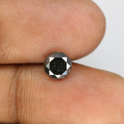 1.34 CT Salt And Pepper Loose Round Brilliant Cut Diamond For Galaxy Ring - JayKrishna Diamond