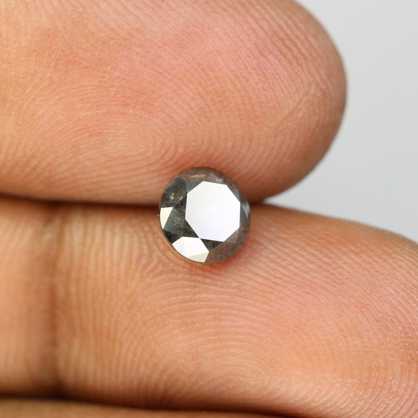 1.42 CT Natural Salt And Pepper Round Brilliant Cut Diamond For Engagement Ring - JayKrishna Diamond