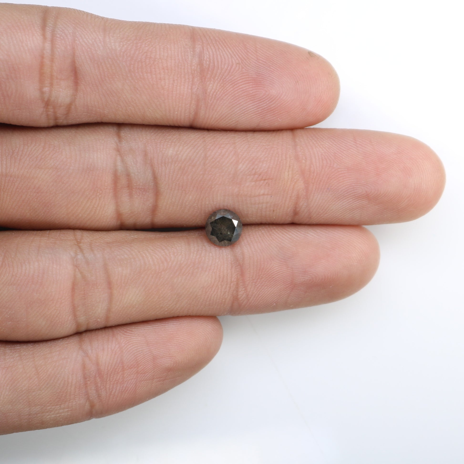 1.42 CT Natural Salt And Pepper Round Brilliant Cut Diamond For Engagement Ring - JayKrishna Diamond