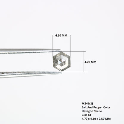 0.44 Carat Hexagon Shape Loose Salt and Pepper Diamond for Galaxy Ring and Custom Fine Jewelry Design - JayKrishna Diamond