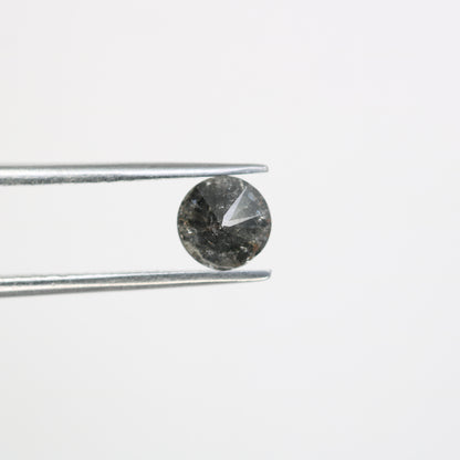 0.93 CT Round Brilliant Cut Salt And Pepper Natural Loose Diamond For Engagement Ring - JayKrishna Diamond