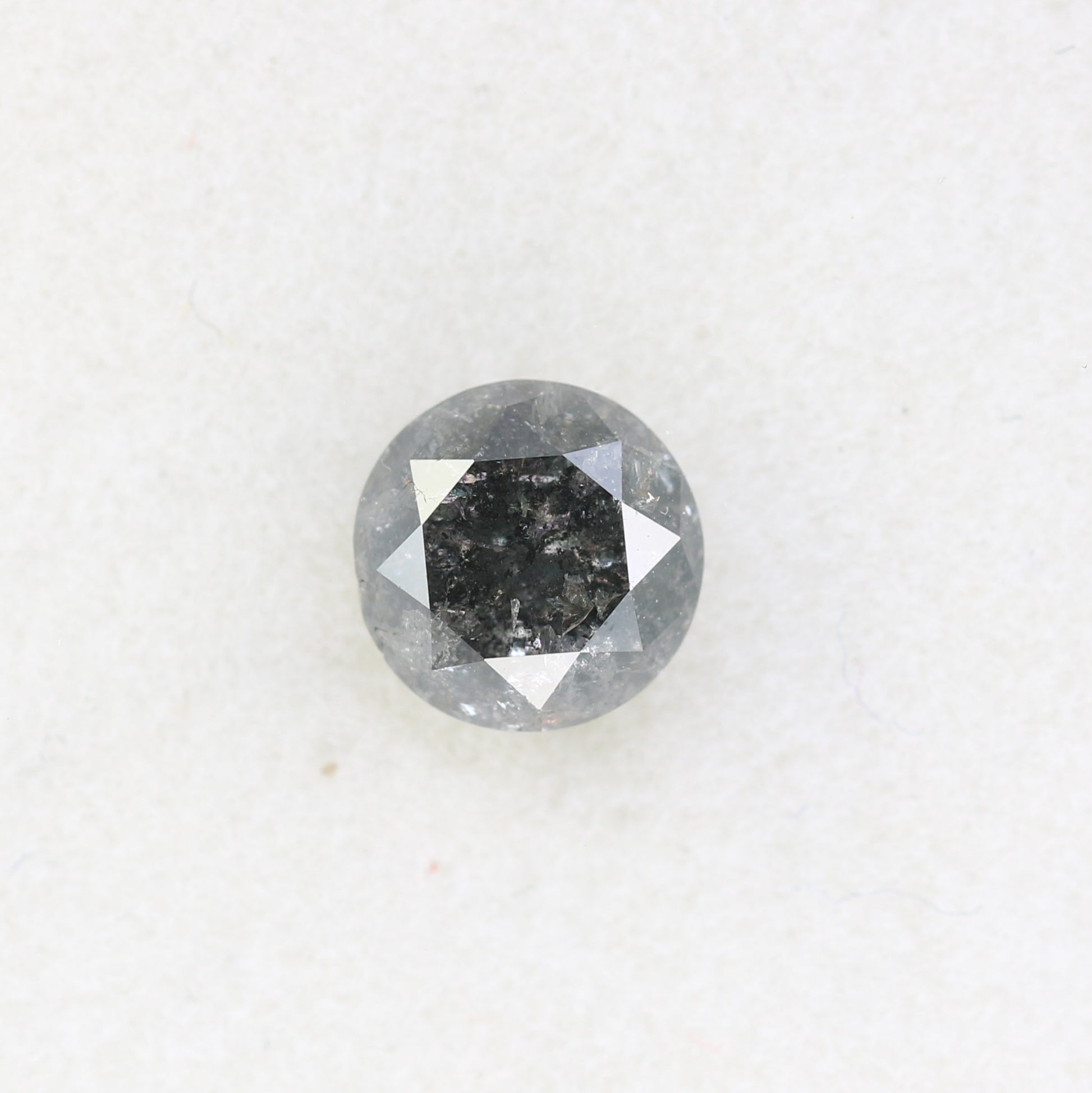 0.93 CT Round Brilliant Cut Salt And Pepper Natural Loose Diamond For Engagement Ring - JayKrishna Diamond
