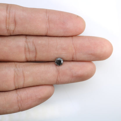 0.93 CT Round Brilliant Cut Salt And Pepper Natural Loose Diamond For Engagement Ring - JayKrishna Diamond