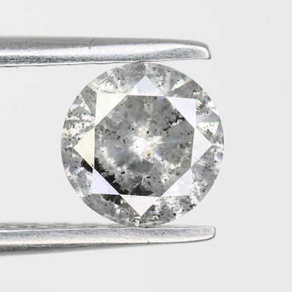 0.73 CT Salt And Pepper Round Brilliant Cut Natural Diamond For Engagement Ring - JayKrishna Diamond
