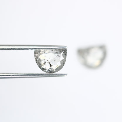 2.38 Carat Natural Loose Salt And Pepper Half Moon Diamond Pair For Diamond Earring - JayKrishna Diamond