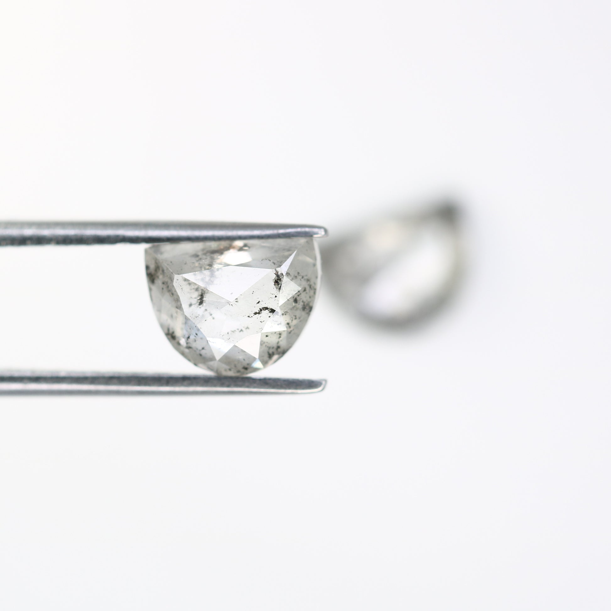 2.38 Carat Natural Loose Salt And Pepper Half Moon Diamond Pair For Diamond Earring - JayKrishna Diamond