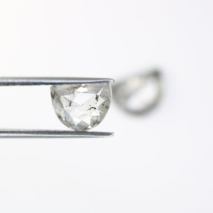 2.38 Carat Natural Loose Salt And Pepper Half Moon Diamond Pair For Diamond Earring - JayKrishna Diamond