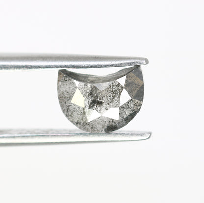 0.71 Carat Salt And Pepper Loose Half Moon Shaped Diamond For Engagement Ring - JayKrishna Diamond