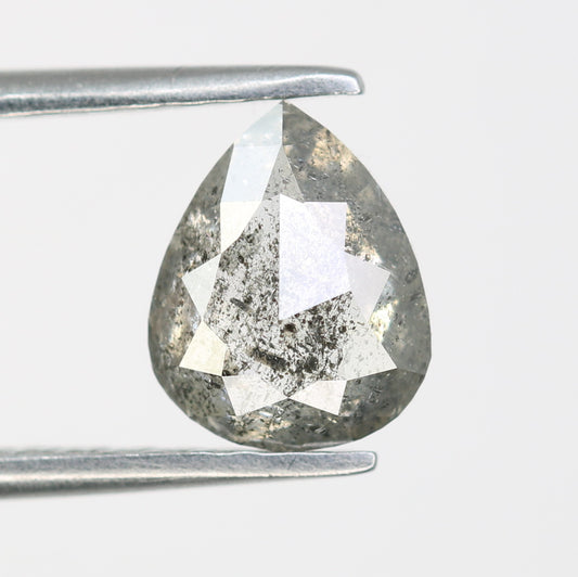 1.43 CT Natural Salt And Pepper Pear Cut Loose Diamond For Engagement Ring - JayKrishna Diamond