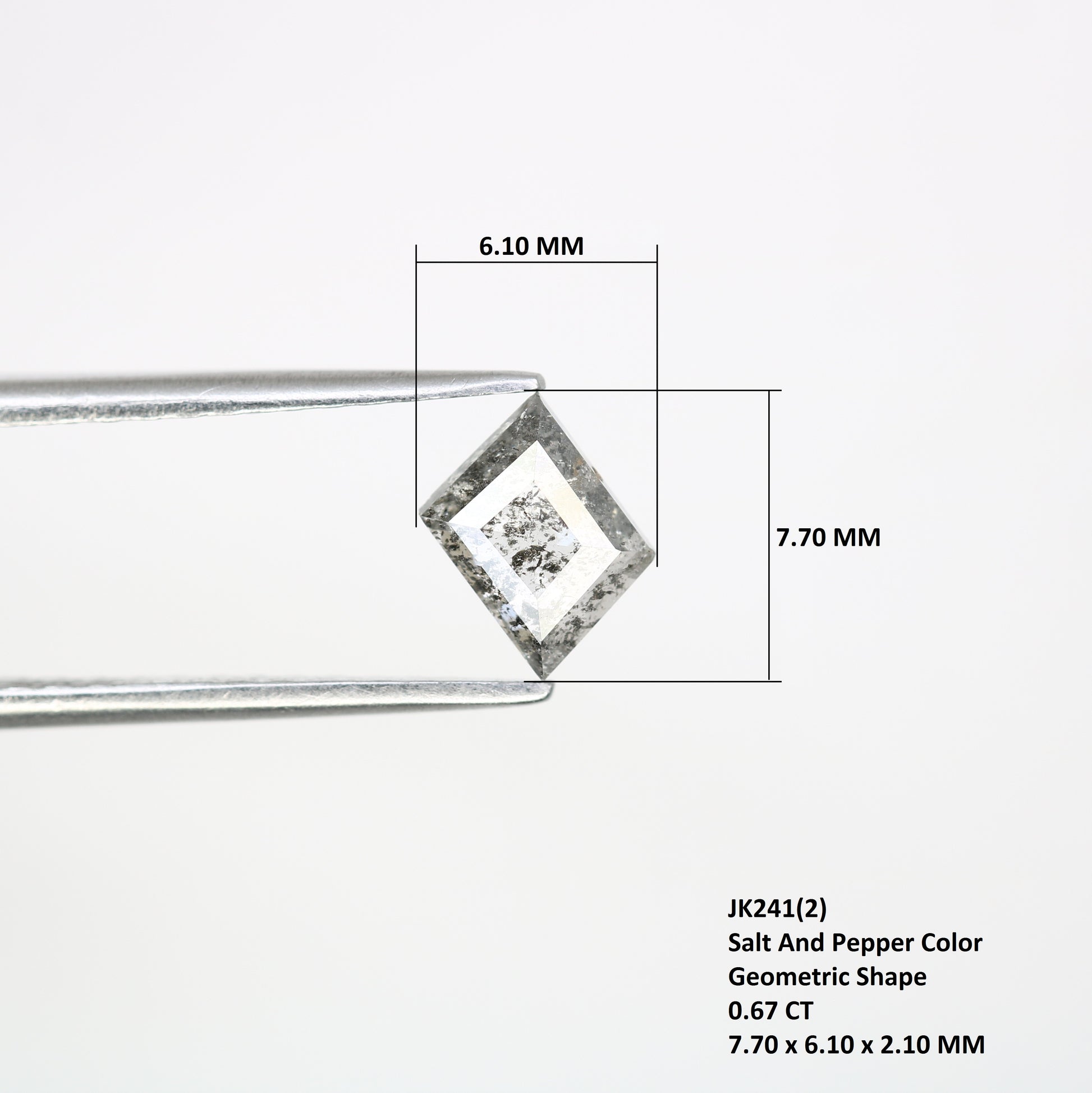0.67 Carat Loose Geometric Shape Salt and Pepper Grey Diamond for Galaxy Ring - Unique Gemstone for Celestial-Inspired Jewelry Designs - JayKrishna Diamond