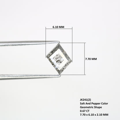 0.67 Carat Loose Geometric Shape Salt and Pepper Grey Diamond for Galaxy Ring - Unique Gemstone for Celestial-Inspired Jewelry Designs - JayKrishna Diamond