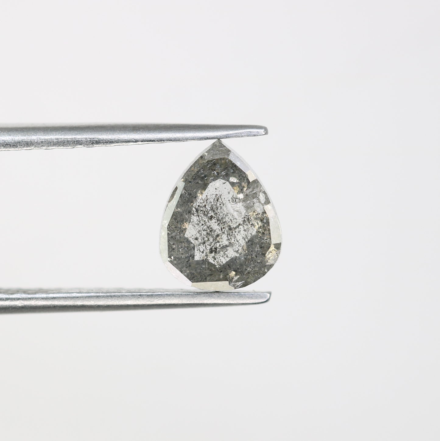 1.43 CT Natural Salt And Pepper Pear Cut Loose Diamond For Engagement Ring - JayKrishna Diamond