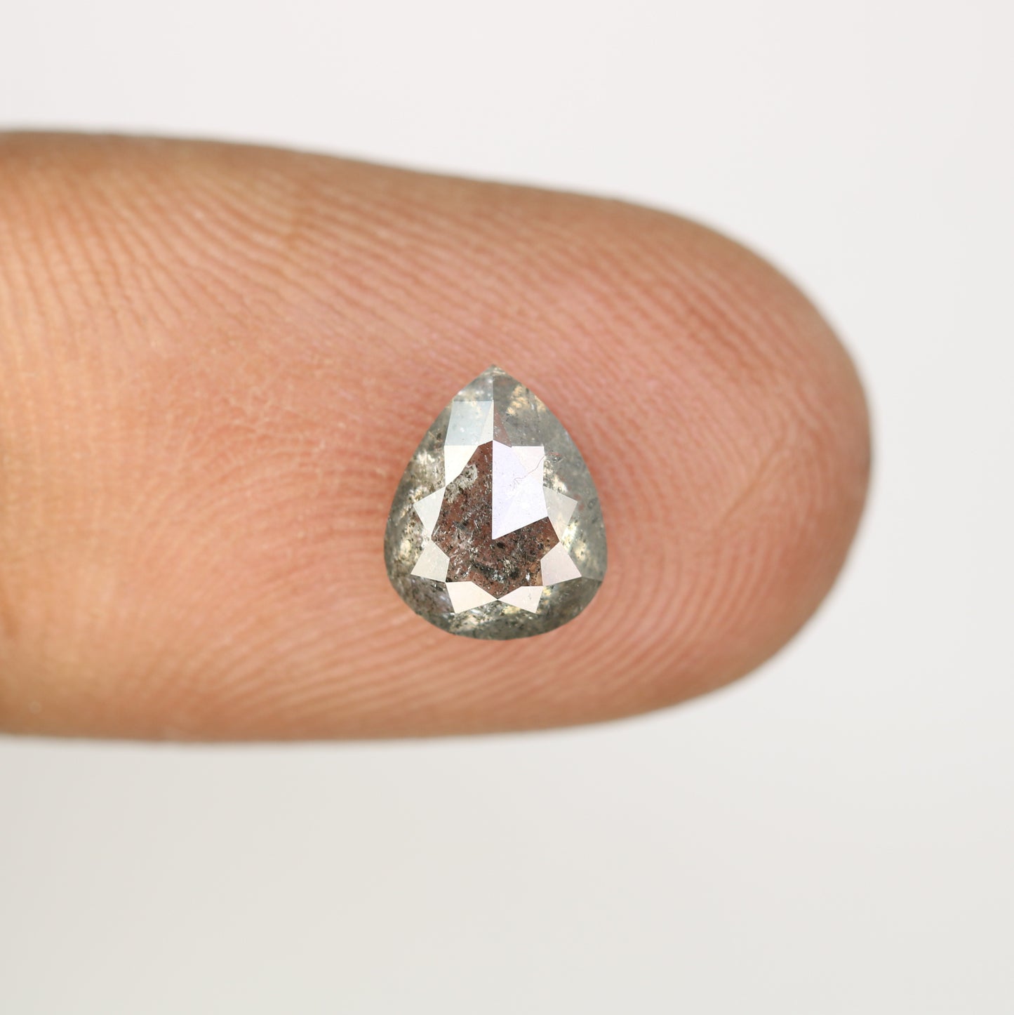 1.43 CT Natural Salt And Pepper Pear Cut Loose Diamond For Engagement Ring - JayKrishna Diamond