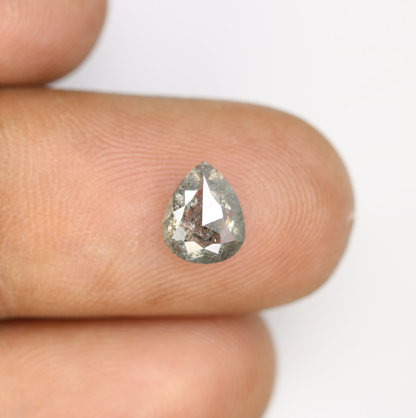 1.43 CT Natural Salt And Pepper Pear Cut Loose Diamond For Engagement Ring - JayKrishna Diamond