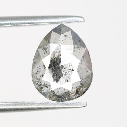 0.89 CT Pear Shape Salt And Pepper Loose Diamond For Engagement Ring - JayKrishna Diamond