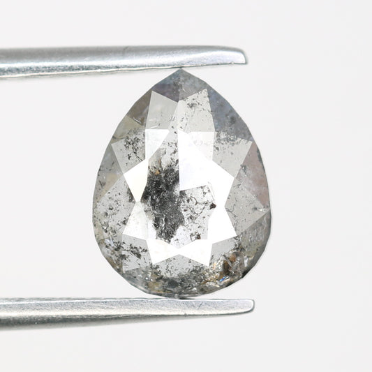 0.89 CT Pear Shape Salt And Pepper Loose Diamond For Engagement Ring - JayKrishna Diamond
