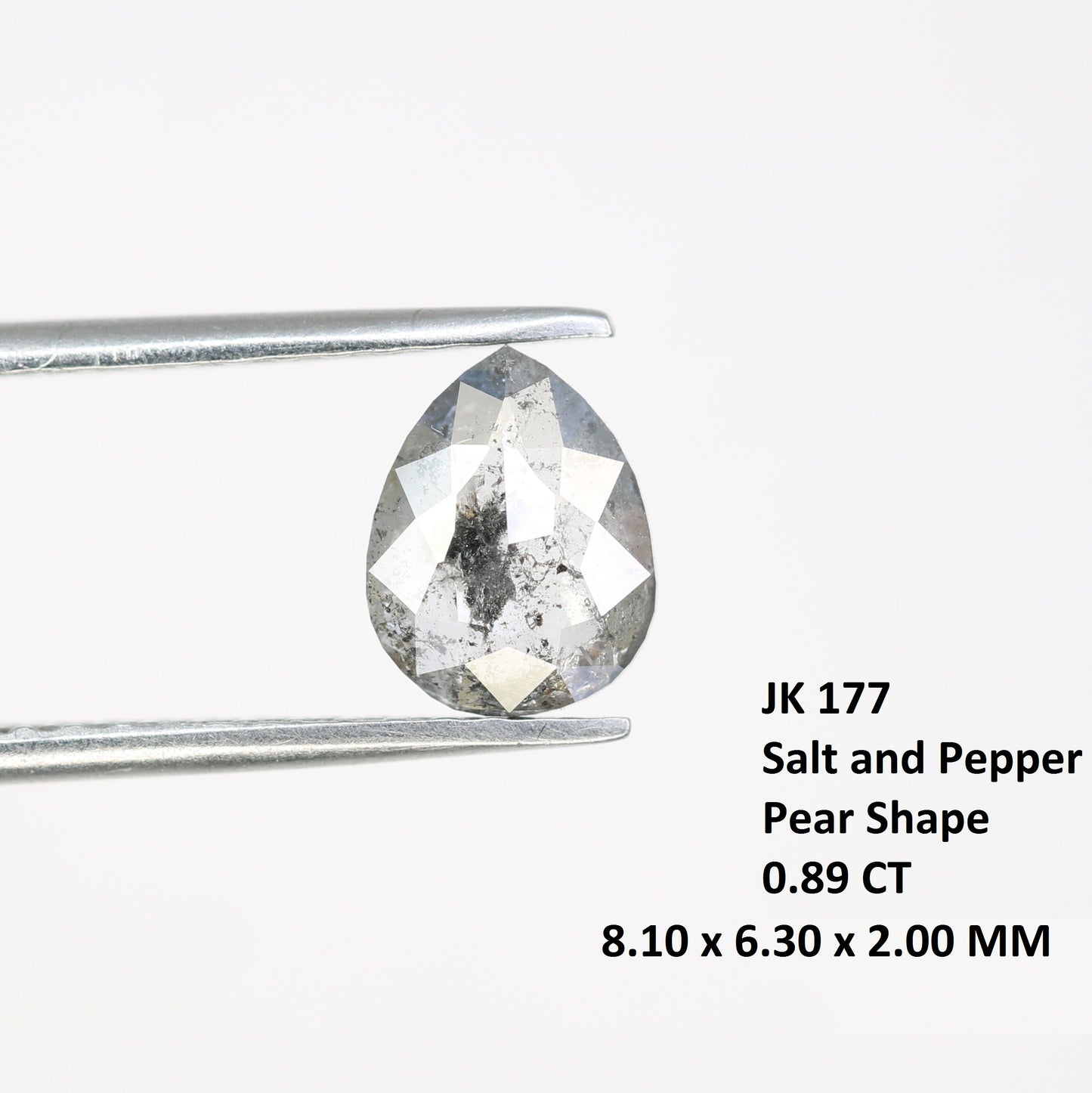 0.89 CT Pear Shape Salt And Pepper Loose Diamond For Engagement Ring - JayKrishna Diamond