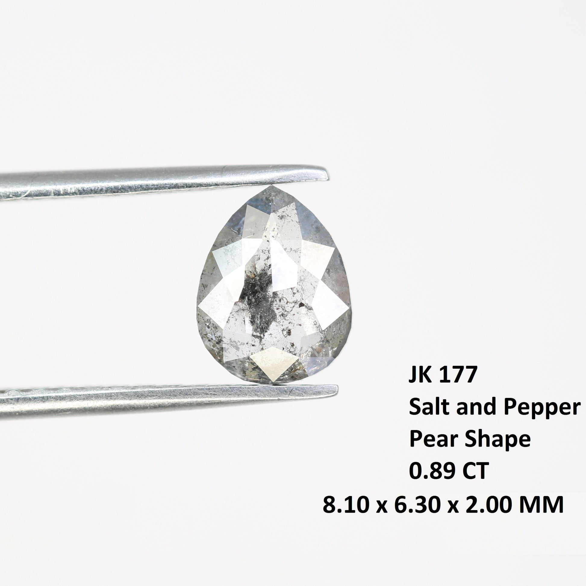 0.89 CT Pear Shape Salt And Pepper Loose Diamond For Engagement Ring - JayKrishna Diamond