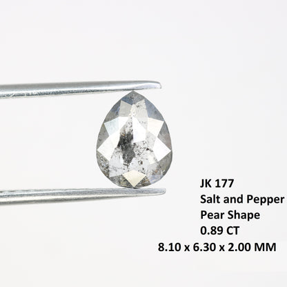 0.89 CT Pear Shape Salt And Pepper Loose Diamond For Engagement Ring - JayKrishna Diamond