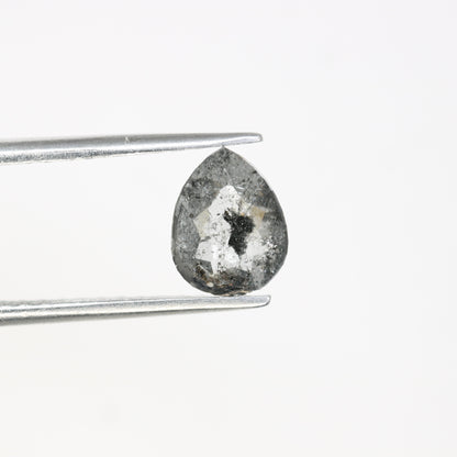 0.89 CT Pear Shape Salt And Pepper Loose Diamond For Engagement Ring - JayKrishna Diamond
