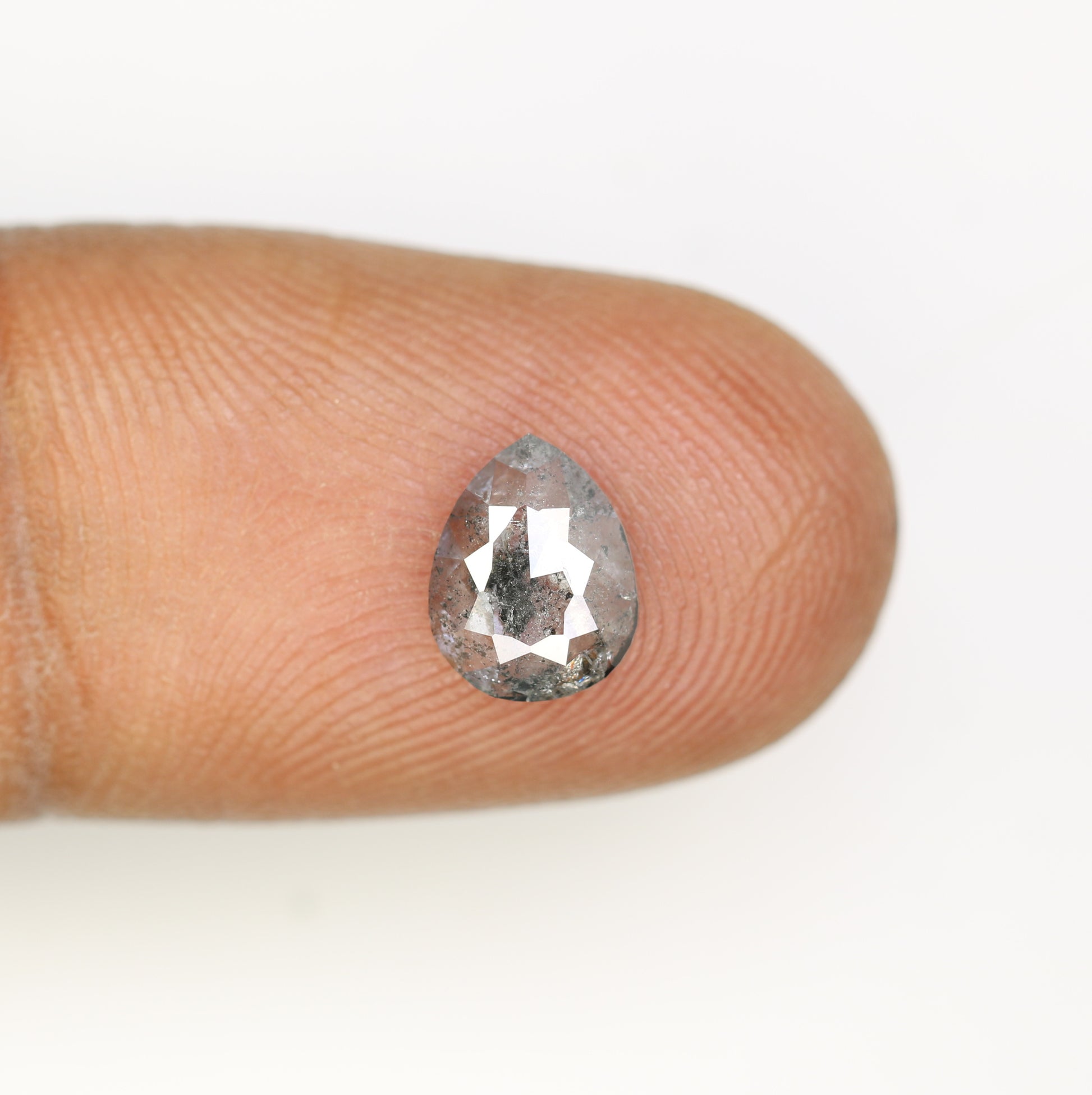 0.89 CT Pear Shape Salt And Pepper Loose Diamond For Engagement Ring - JayKrishna Diamond