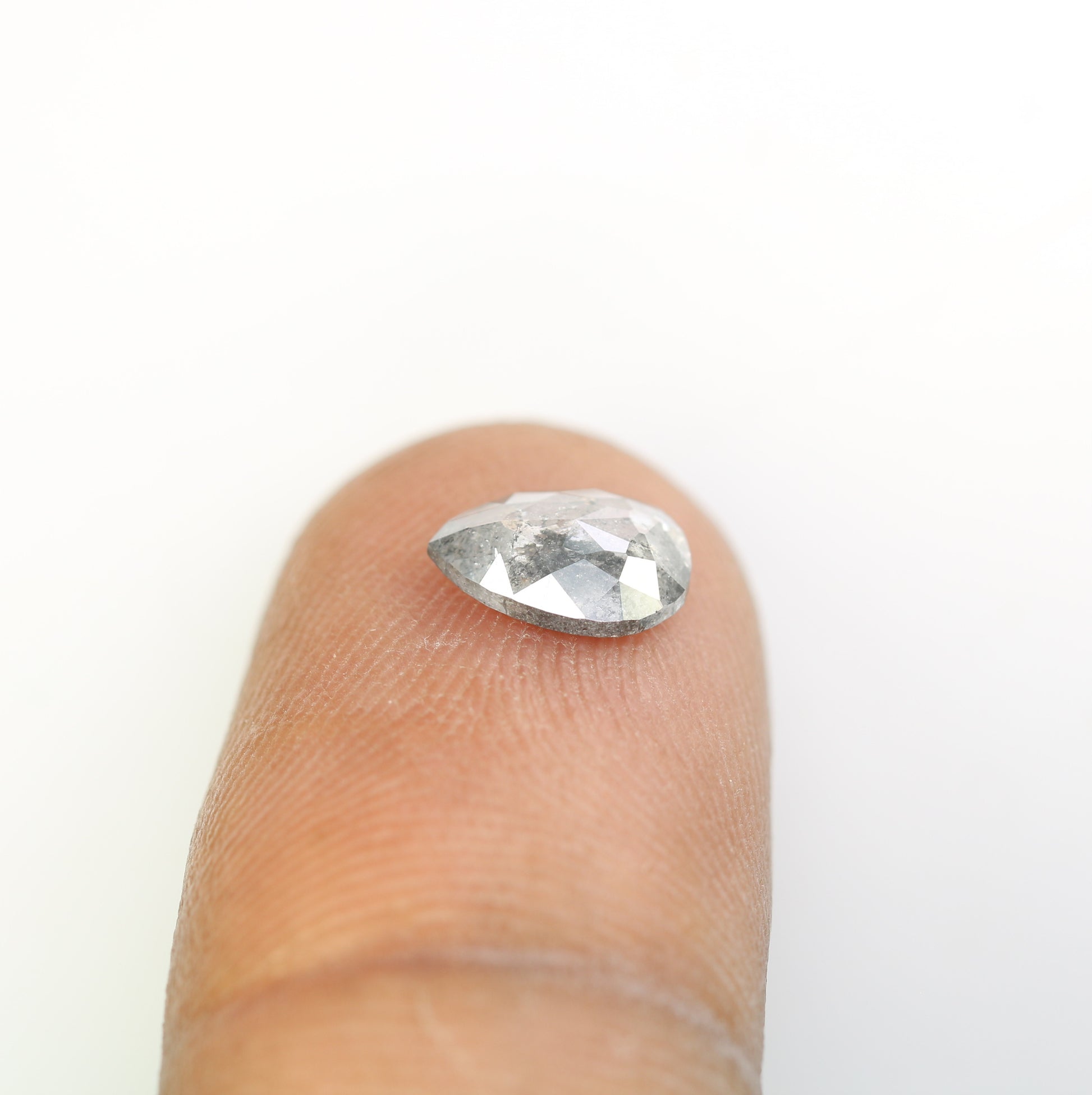 0.89 CT Pear Shape Salt And Pepper Loose Diamond For Engagement Ring - JayKrishna Diamond