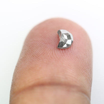 Unique 0.37 CT Half Moon Cut Salt & Pepper Diamond | Perfect for Galaxy Rings - JayKrishna Diamond